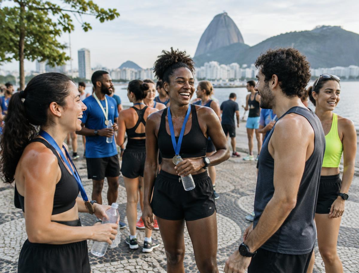 Pessoas reunidas em uma experiência presencial
